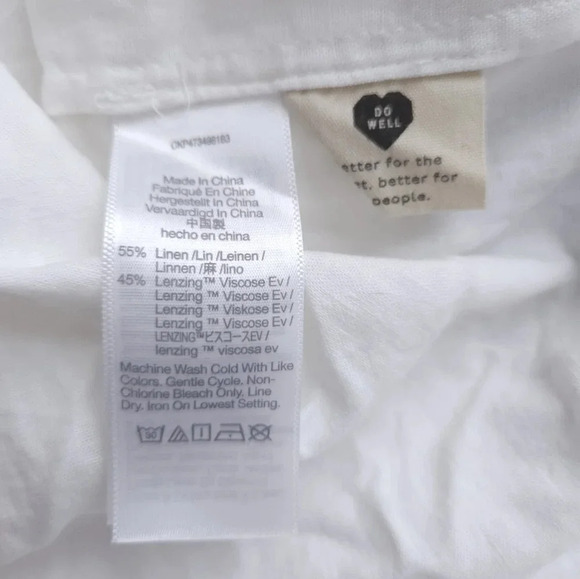 Madewell The Linen-Blend Oversized button-up shirt‎ eyelet white size XS NWT - Picture 7 of 7